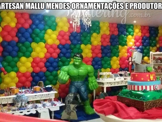 Decoração da festa tema Hulk