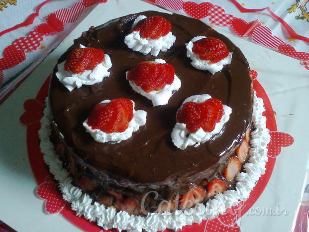 Torta de Chocolate com Morango