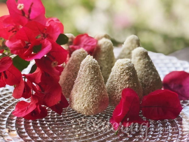 Coxinha de batata doce e frango, orgânicos, sem glúten, sem lactose