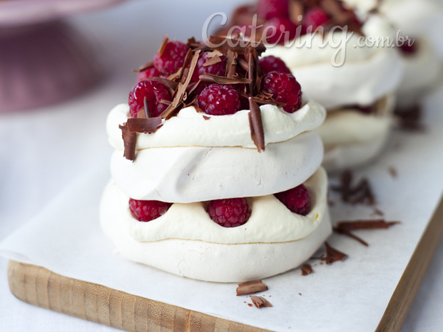 Raspberry and Dark Chocolate Pavlova