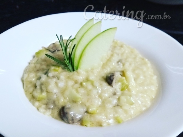 Risoto de maçã verde com mignon